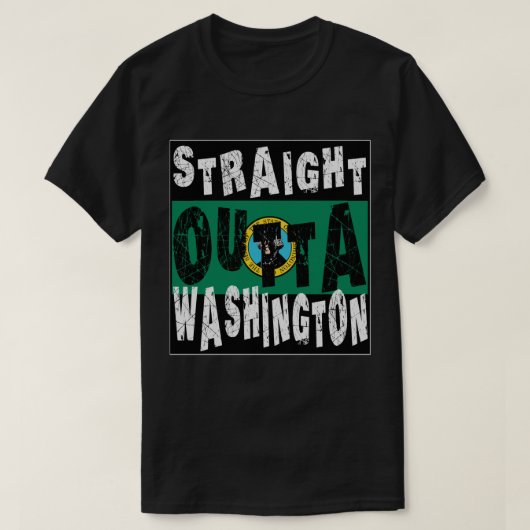 CUSTOM Straight Outta Washington Meme T-Shirt (Design vorne)
