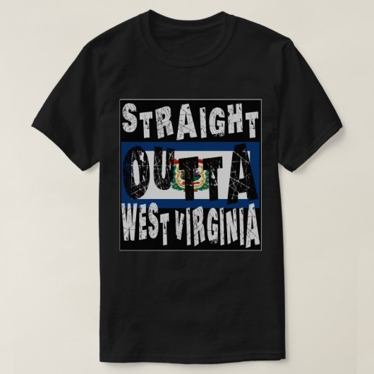 CUSTOM Straight Outta West Virginia Meme T-Shirt (Design vorne)