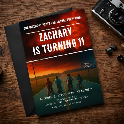 Custom Stranger Birthday Party Invite Funny Kids Einladung