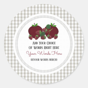 Custom Strawberry Apple Classic Round Sticker