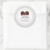 Custom Strawberry Apple Classic Round Sticker (Tasche)