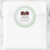 Custom Strawberry Apple Classic Round Sticker (Tasche)