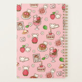 Custom Strawberry Bear and Desserts Pink Kawaii Planer (Rückseite)