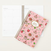 Custom Strawberry Bear and Desserts Pink Kawaii Planer (Anzeige)