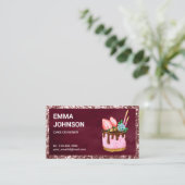 Custom Strawberry Birthday Cake Konditorei Koch Bä Visitenkarte (Stehend Vorderseite)