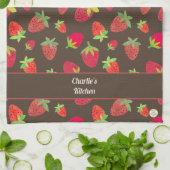 Custom Strawberry Chocolate Colored Kitchen Handtü Geschirrtuch (Gefaltet)