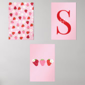 Custom Strawberry & Daisy Wall Art Set (Vorderseite)