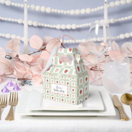 Custom Strawberry Gingham Birthday Geschenkschachtel