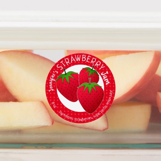 Custom Strawberry Jam Jar Etiketten (Befestigt)