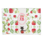 Custom Strawberry Mit Monogramm Baby Kissenbezug (Vorderseite)