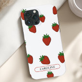 Custom Strawberry White iPhone Hülle