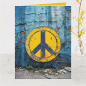 Custom Street Graffiti Peace Sign Blue Yellow Karte (Gelbe Blume)