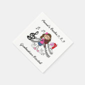 Custom Strichmännchen Violin Player Paper Napkins Serviette (Ecke)