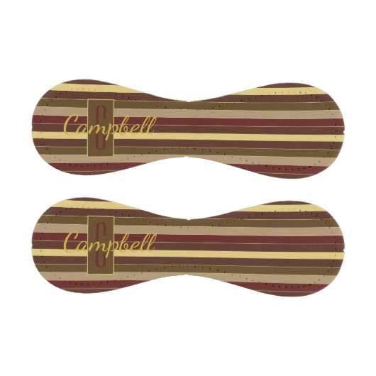 CUSTOM STRIPED MONOGRAM PATTERN BROWN GOLD RED BASEBALL (Paneele)