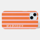 Custom Stripes Orange Pink Case-Mate iPhone Hülle (Rückseite (Horizontal))