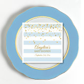 Custom Stripes Pastel Blue Gold BOY BABY Dusche Serviette