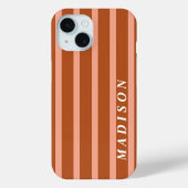 Custom Stripes Peach Brown Case-Mate iPhone Hülle (Rückseite)