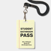 Custom Student Bad Pass Ausweis (Rückseite mit Schlüsselband)