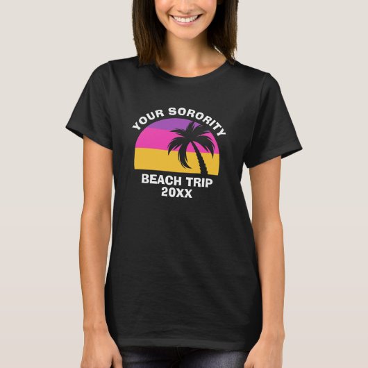 Custom Studentinnenverbindung Beach Trip Wiederseh T-Shirt (Vorderseite)