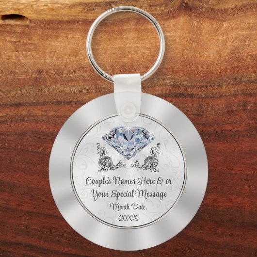 Custom Stunning yet Cheap Diamond Wedding Favors Schlüsselanhänger (Vorderseite)