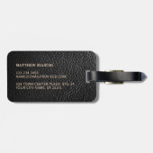 Custom Stylish Beige Brown Black Leather Look Gepäckanhänger (Rückseite horizontal)