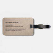Custom Stylish Beige Tan Brown Black Leather Look Gepäckanhänger (Rückseite horizontal)