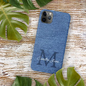 Custom Stylish Blue Jeans Denim Name On iPhone Hülle