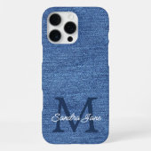 Custom Stylish Blue Jeans Denim Name On iPhone Hülle (Rückseite)