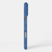 Custom Stylish Blue Jeans Denim Name On iPhone Hülle (Rechte Seite)