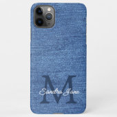 Custom Stylish Blue Jeans Denim Name On iPhone Hülle (Rückseite)