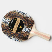 Custom Stylish Brown Schwarz-weiß Leopard Champion Tischtennis Schläger (Seitenansicht)