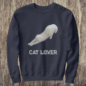 Custom Stylish Cute Funny Cat Pet Lover Navy Blue Sweatshirt