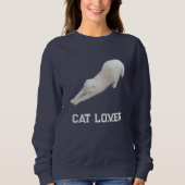 Custom Stylish Cute Funny Cat Pet Lover Navy Blue Sweatshirt (Vorderseite)