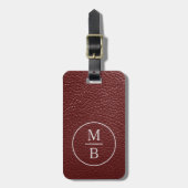 Custom Stylish Dark Maroon Red Leather Look Gepäckanhänger (Vorderseite vertikal)