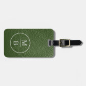 Custom Stylish Dunkelwald Grün Leder Look Gepäckanhänger (Vorderseite horizontal)