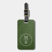 Custom Stylish Dunkelwald Grün Leder Look Gepäckanhänger (Vorderseite vertikal)