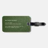 Custom Stylish Dunkelwald Grün Leder Look Gepäckanhänger (Rückseite horizontal)