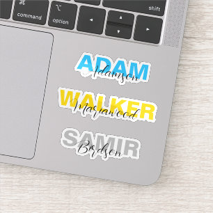 Custom Stylish Full Name Stickers for Boys (Vinyl) Aufkleber