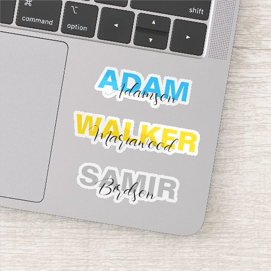 Custom Stylish Full Name Stickers for Boys (Vinyl) Aufkleber (Detail)