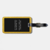 Custom Stylish Gold Glitzer Brush Monogram Gepäckanhänger (Rückseite horizontal)