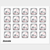 Custom Stylish Gray Elephants Danke Stickers (Blatt)