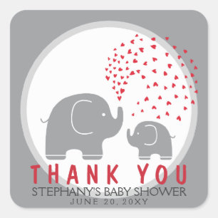 Custom Stylish Gray Elephants Danke Stickers