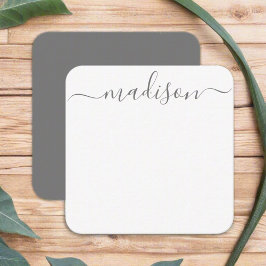 Custom Stylish Gray Typografy Name Script Mitteilungskarte