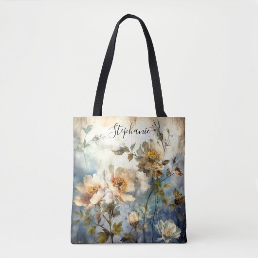 Custom Stylish Indigo Bloom Wind-Swept Design Tasche (Vorderseite)