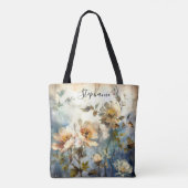 Custom Stylish Indigo Bloom Wind-Swept Design Tasche (Rückseite)