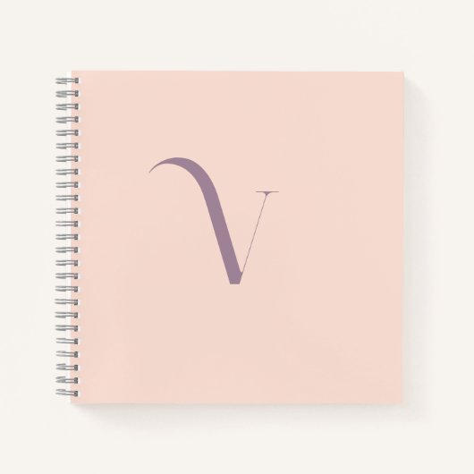 Custom Stylish Initial Name Pastel Pink Girly Notizblock (Vorderseite)