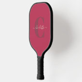Custom Stylish Mit Monogramm Name Magenta Red Pickleball Schläger (Links)