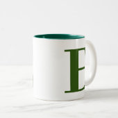 Custom Stylish Modern Green Monogram Initials Zweifarbige Tasse (VorderseiteRechts)