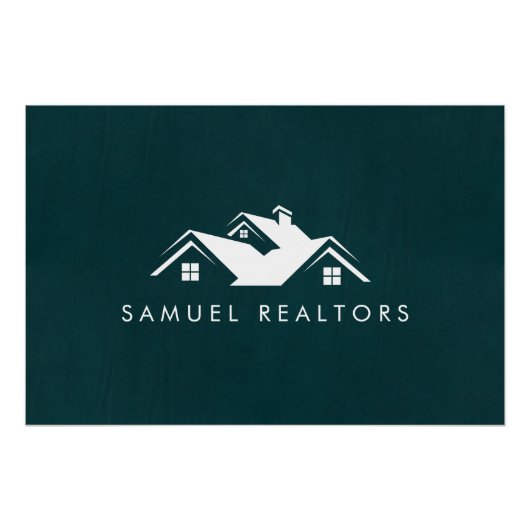 Custom Stylish Modern Real Estate Home Logo Poster (Vorderseite)