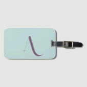 Custom stylish modische Typografie Monogram Blue Gepäckanhänger (Vorderseite (Horizontal))